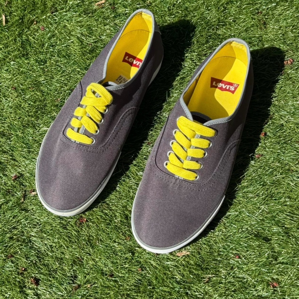 Levi’s Jordy Energy Sneakers Men’s 8.5 Charcoal/Yellow New